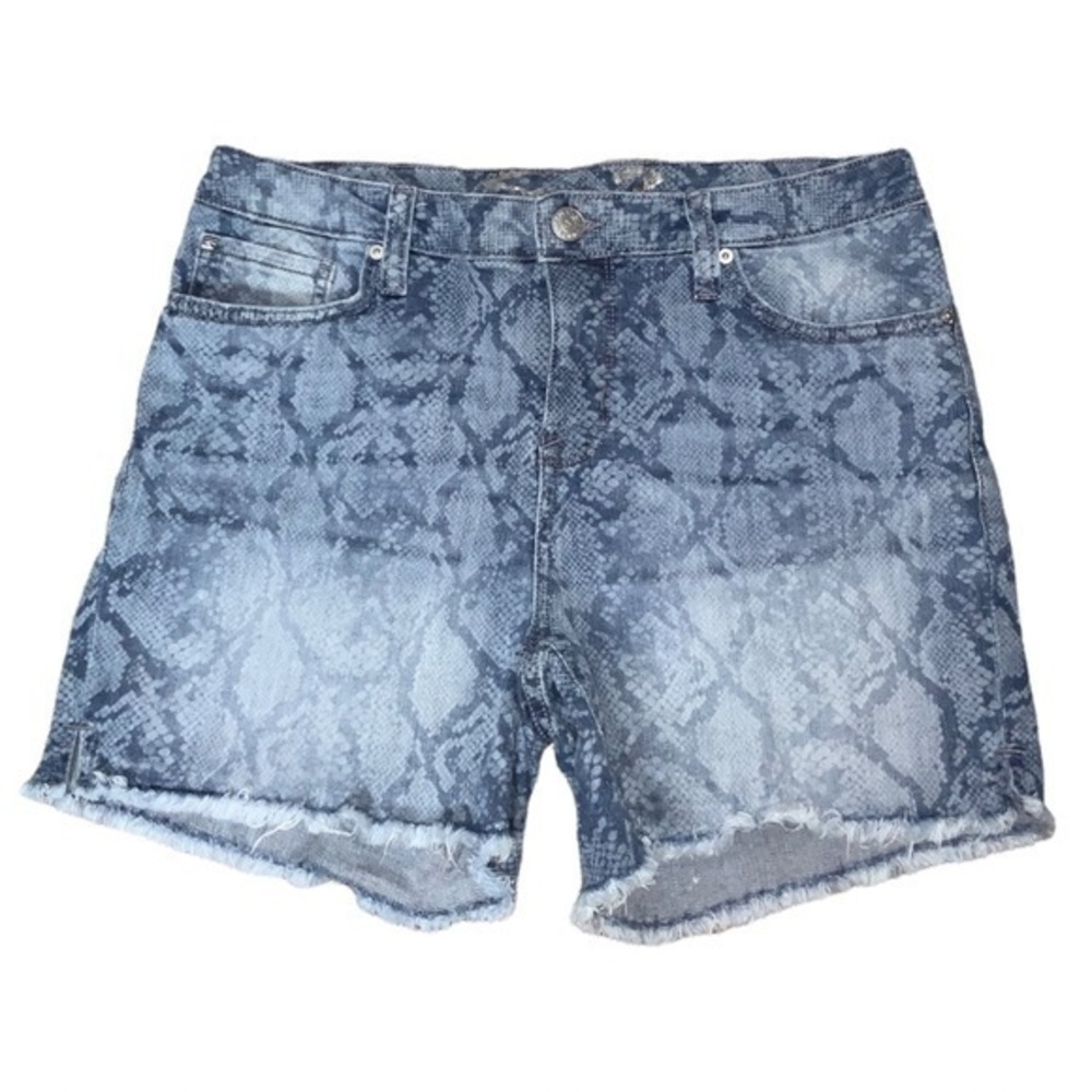 Seven7 Women’s Weekend Python Print Denim Shorts … - image 1